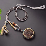 Buddha Stones Agarwood Nine Tailed Fox Zakiram Goddess of Wealth Green Tara Thangka Luck String Necklace (Extra 30% Off | USE CODE: FS30)