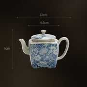 Buddha Stones Blue and White Porcelain Chinese Gongfu Tea Ceramic Kung Fu Teapot Cup Tea Filter Canister