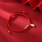 Buddha Stones Handmade Fu Character Charm Luck Fortune Rope Bracelet Bracelet BS Red(Wrist Circumference 14-18cm)