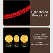 Buddha Stones 999 Gold Chinese Zodiac Auspicious Matches Om Mani Padme Hum Luck Handcrafted Bracelet Bracelet BS 32