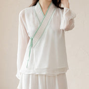 Buddha Stones Retro Prayer Zen Spiritual Meditation Practice Chiffon Clothing Women's Set Clothes BS 7