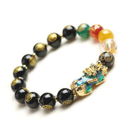 Buddha Stones Color-Changing Pixiu Obsidian Luck Bracelet Bracelet BS 2