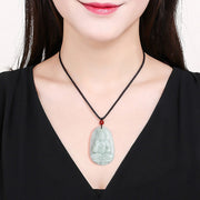 Buddha Stones Chinese Zodiac Natal Buddha Jade Wealth Prosperity Necklace Pendant Necklaces & Pendants BS 1