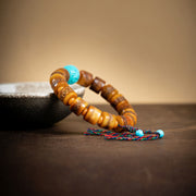 Buddha Stones Tibetan Natural Camel Bone Amber Red Agate Turquoise Protection Luck Bracelet Bracelet BS 31