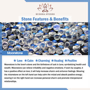 Buddha Stones Natural Moonstone Healing Bell Charm Bracelet