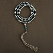 Buddha Stones 108 Mala Beads 925 Sterling Silver Red Agate Turquoise Confidence Charm Bracelet Mala Bracelet BS 12