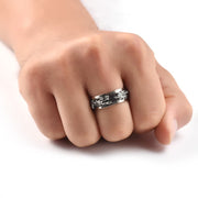 Buddha Stones Dragon Titanium Steel Stimulation Rotatable Ring