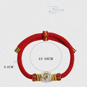 Buddha Stones 999 Sterling Silver Chinese Zodiac Natal Buddha Red Rope Luck Strength Handcrafted Kids Bracelet