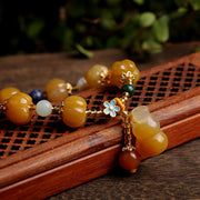 Buddha Stones Golden Silk Jade Pixiu Wealth Bracelet Bracelet BS 1