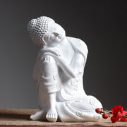 Buddha Stones Tibetan Meditating Buddha Serenity Resin Statue Decoration Decorations BS White