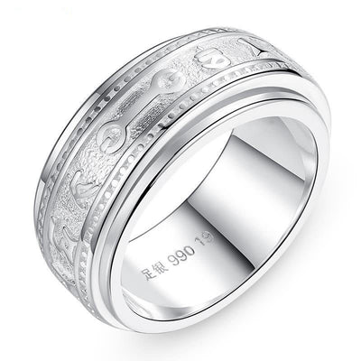 Buddha Stones Om Mani Padme Hum Copper Love Peace Rotatable Ring (Extra 40% Off | USE CODE: FS40)