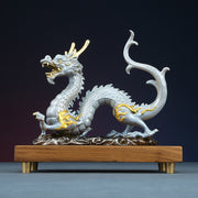 Buddha Stones Year Of The Dragon Copper Success Home Decoration Decorations BS Gray Gold Dragon 19cm*7.3cm*17.2cm