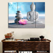 Buddha Stones Sitting Meditation Buddha Lotus Blessing Compassion Balance Cairn Zen Rocks Wall Art Wall Art BS 2
