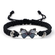 Buddha Stones Butterfly Freedom Love String Charm Bracelet Bracelet BS Black-Gray Butterfly