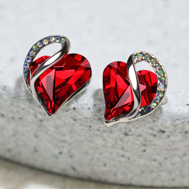 Natural Various Gemstone Birthstone Crystal Love Stud Earrings Earrings BS 1