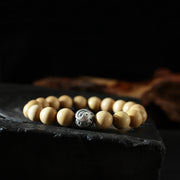 Buddha Stones Tibet Peach Wood Lotus Cinnabar Bagua Yin Yang Luck Wealth Bracelet Bracelet BS 10mm Yin Yang (Balance ♥ Harmony)