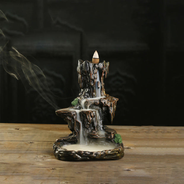 Buddha Stones Waterfall Backflow Incense Burner Mountain Tower Incense Holders