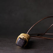 Buddha Stones Tibet Ebony Wood Copper Balance Peace Necklace Pendant Necklaces & Pendants BS 9