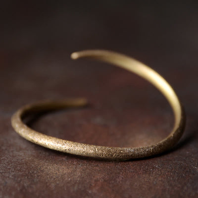 Buddha Stones Simple Design Copper Luck Adjustable Cuff Bracelet Bracelet Bangle BS Small 55mm