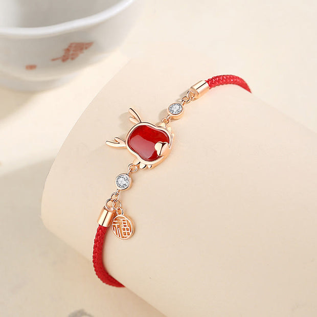 ❗❗❗A Flash Sale- Buddha Stones 925 Sterling Silver Year of the Dragon Natural Red Agate Dragon Attract Fortune Fu Character Strength Bracelet Necklace Pendant Earrings Bracelet Necklaces & Pendants BS 18