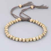 Buddha Stones Tibetan Handmade Copper Bead Luck String Bracelet