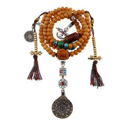 Buddha Stones Tibet 108 Mala Beads Bodhi Seed Bagua Vajra Wealth Bracelet Mala Bracelet BS 1