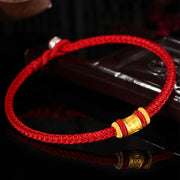 Buddha Stones Tibet 999 Gold Om Mani Padme Hum Engraved Protection Lucky Bead Bracelet Bracelet BS 3
