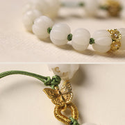 Buddha Stones Natural Bodhi Seed Lotus Pumpkin Bead Peace Harmony Bracelet