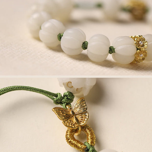 Buddha Stones Natural Bodhi Seed Lotus Pumpkin Bead Peace Harmony Bracelet Bracelet BS 5