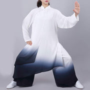 Buddha Stones Gradient Painting Meditation Prayer Spiritual Zen Tai Chi Qigong Practice Unisex Clothing Set Clothes BS XXXL
