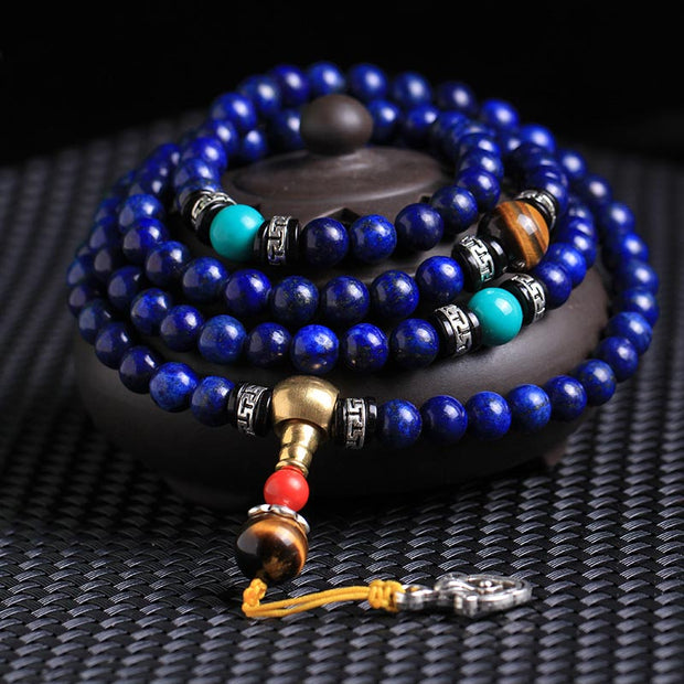 Buddha Stones 108 Beads Lazurite Positive Bracelet Mala Mala Bracelet BS 8mm*108
