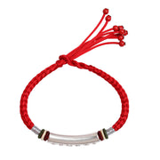 Buddha Stones 999 Sterling Silver Om Mani Padme Hum Protection Strength String Bracelet Bracelet BS 8