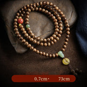 Buddha Stones 108 Mala Beads Kalimantan Agarwood Gourd Jade Amber Balance Bracelet Bracelet Mala BS 3
