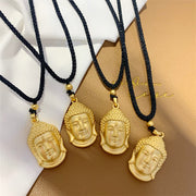 Buddha Stones Gold Buddha Copper Wealth Necklace Pendant Necklaces & Pendants BS 8