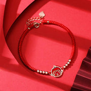 Buddha Stones 12 Chinese Zodiac Lucky Red String Bracelet Bracelet BS Monkey(Bracelet Size 14+3.5cm)
