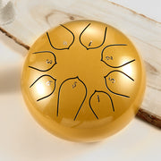 Buddha Stones Steel Tongue Drum Sound Healing Meditation Lotus Pattern Drum Kit 8 Note 6 Inch Percussion Instrument Tongue Drum BS Yellow