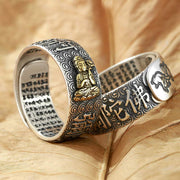 Buddha Stones Chinese Zodiac Natal Buddha Wealth Luck Adjustable Ring