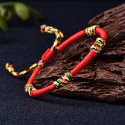 Buddha Stones Tibetan Handmade Colorful King Kong Knot Lucky Protection Braid String Bracelet
