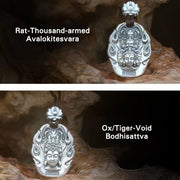 Buddha Stones Chinese Zodiac Natal Buddha Om Mani Padme Hum Lotus Compassion Necklace Pendant Necklaces & Pendants BS 20
