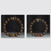 Buddha Stones Chinese Zodiac Natal Buddha Kalimantan Agarwood Red Agate Amber 925 Sterling Silver Bracelet