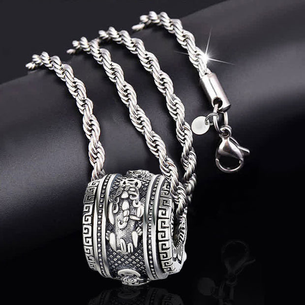 Buddha Stones PiXiu Luck Wealth Rotatable Necklace Pendant Necklaces & Pendants BS Pendant&Twisted Chain