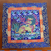 Buddha Stones Fengshui Kirin Prayer Altar Mat Healing Meditation Auspicious Symbol Mat Prayer Altar BS Blue 54*50cm