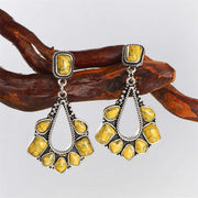 Buddha Stones Western Vintage Turquoise Stone Wisdom Drop Dangle Earrings