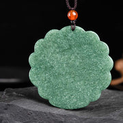 Buddha Stones Natural Jade Peacock Luck Prosperity Necklace Pendant Necklaces & Pendants BS 8