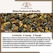 Buddha Stones 3Pcs Frosted Stone Lava Rock Tiger Eye Activate Bracelet Bracelet BS 8