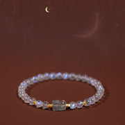 Buddha Stones 925 Sterling Silver Plated Gold Natural Moonstone PiXiu Healing Bracelet
