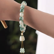 Buddha Stones Gradient Bodhi Seed Nine-Tailed Fox Cat Paw Claw Pine Cone Peace Bracelet