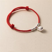 Buddha Stones Year of the Dragon 925 Sterling Silver Handmade Dragon Carved Success Braided Red Bracelet Bracelet BS 5