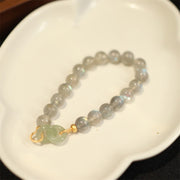 Buddha Stones Natural Moonstone Heitan Jade Peace Buckle Healing Bracelet Bracelet BS 3