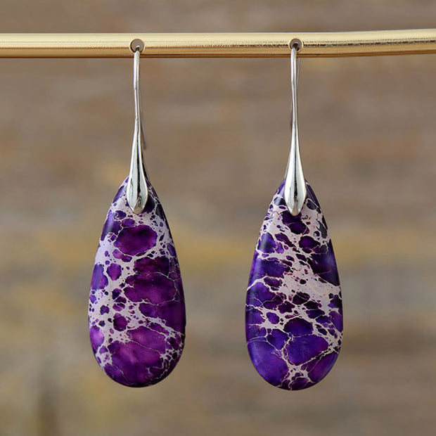 Emperor Stone Healing Crystal Earrings Earrings BS Purple Emperor Stone